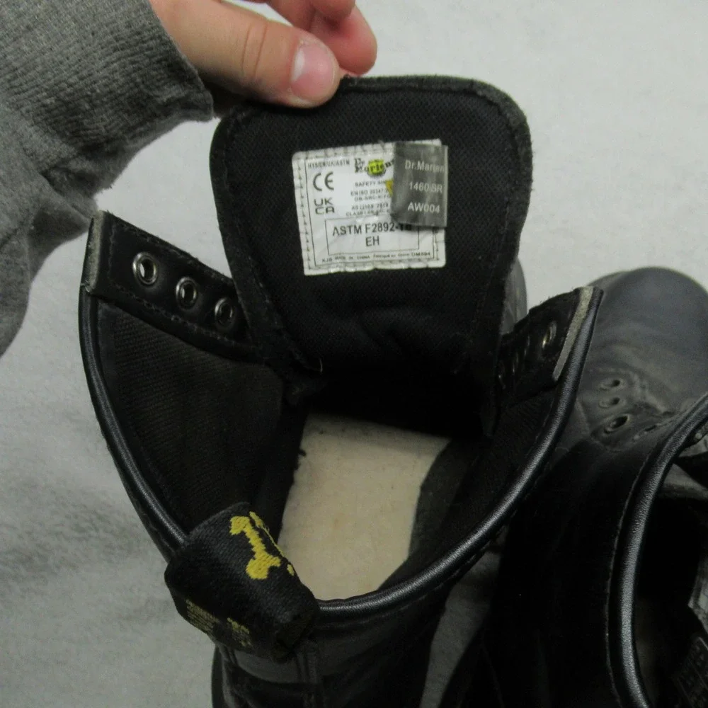 Dr Martens 1460 Unisex 11W 10M Safety Boots Blck Leather Slip Resistant Soft Toe
